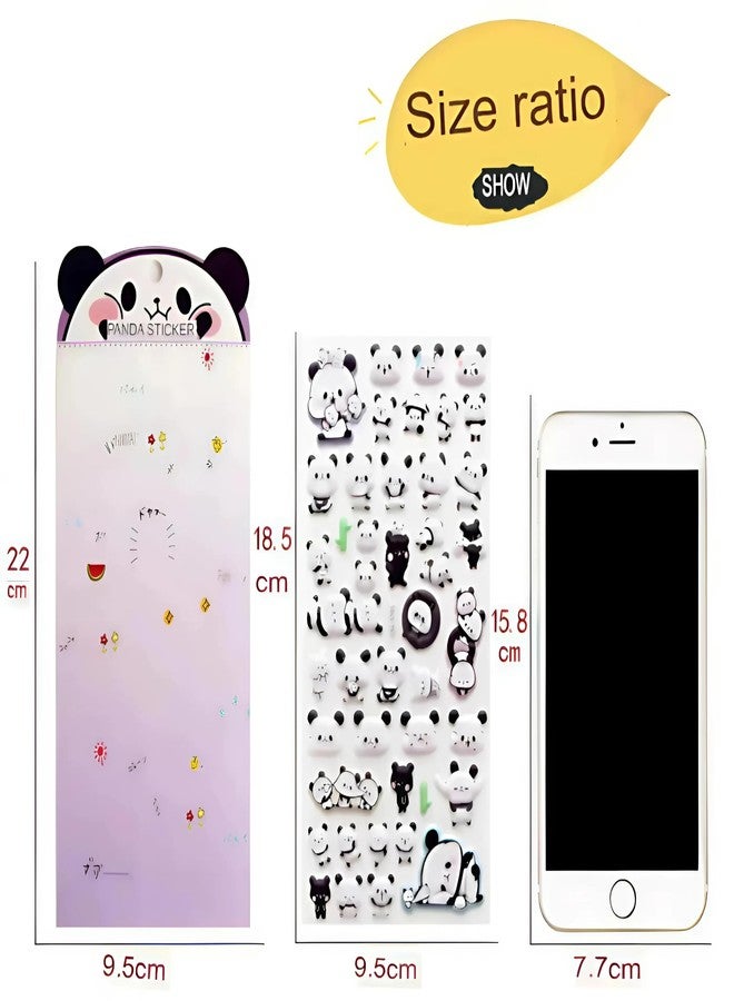 Touchcart Panda Stickers for Kids - 4 Sheet Set with 160+ Puffy 3D Foam Stickers, Multicolor Cute Animal Designs for Scrapbooking, Journaling, DIY Crafts, School & Gift Use - Image 2